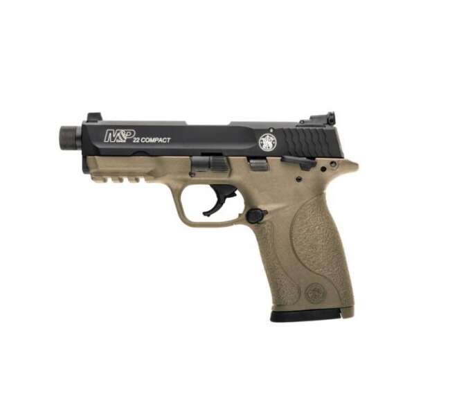 SMITH AND WESSON M&P22 COMPACT 22LR FDE THREAD