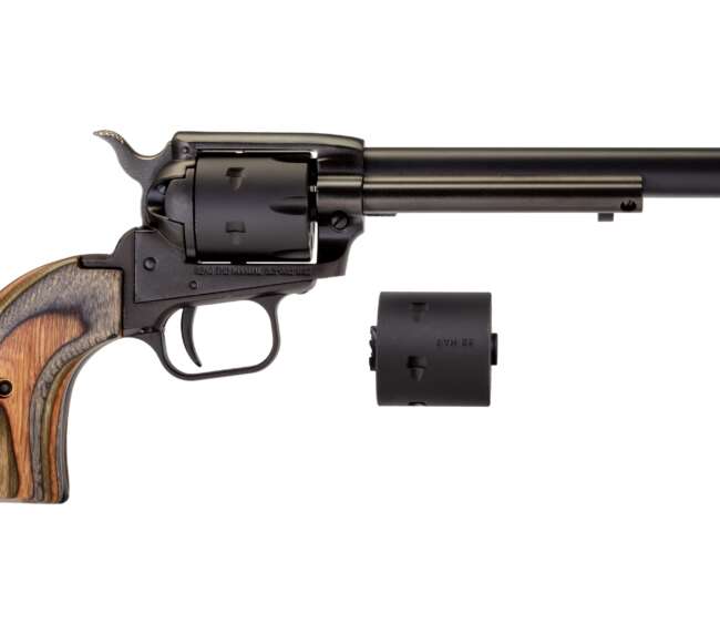 HERITAGE MANUFACTURING 22LR/22M BLK/CAMO LAM 6.5" FS