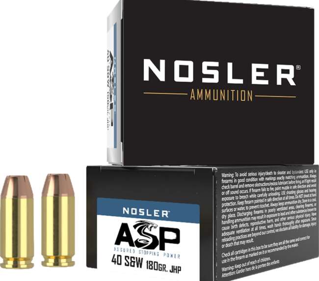 NOS 40SW 180GR ASP JHP 20RD