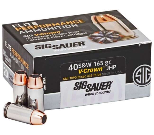 SIG 40SW 165GR V-CROWN 20RD