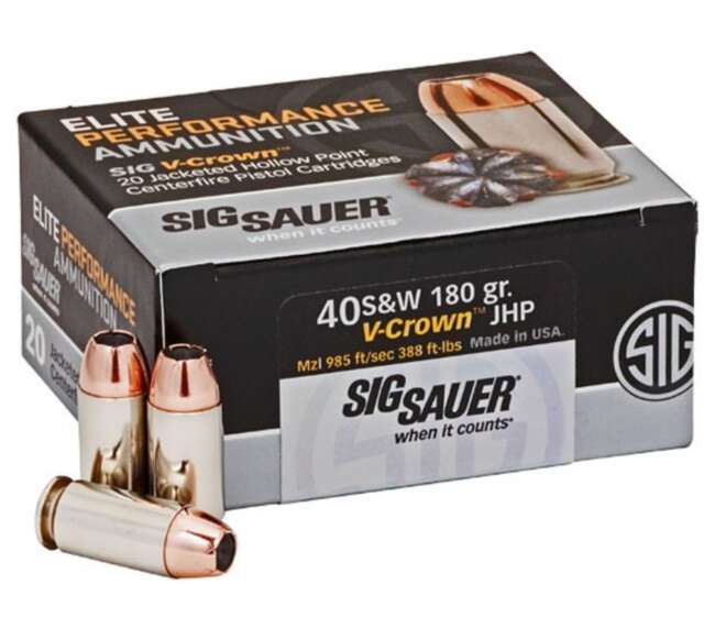 SIG 40SW 180GR V-CROWN 20RD