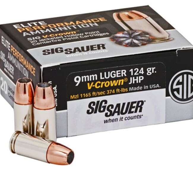 SIG 9MM 124GR V-CROWN 20RD