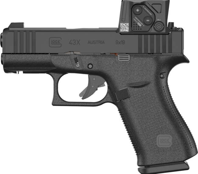 GLOCK G43X 9MM BLK 3.39" MOS8 RAIL