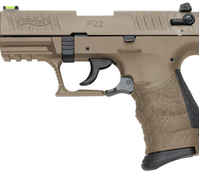 WALTHER ARMS P22Q TACT 22LR FULL FDE 3.4" #