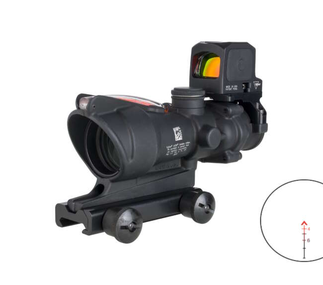 TRIJICON ACOG 4X32 RED CHEV .223 W/RCR