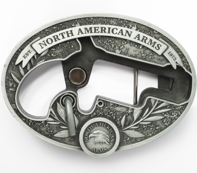 NORTH AMERICAN ARMS LR OVAL ORNATE BELT BUCKLE