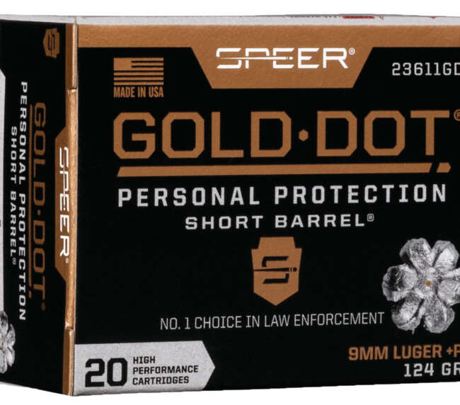 SPR 9MM+P 124GR GOLD HPSB 20RD