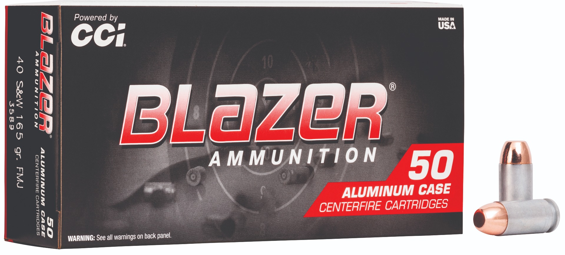CCI 40SW 165GR BLAZER FMJ 50RD