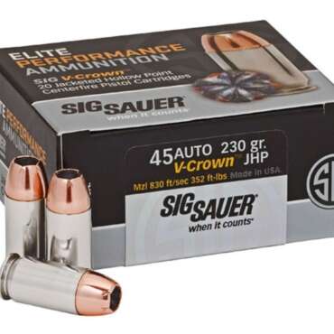 SIG 45AP 230GR V-CROWN 20RD